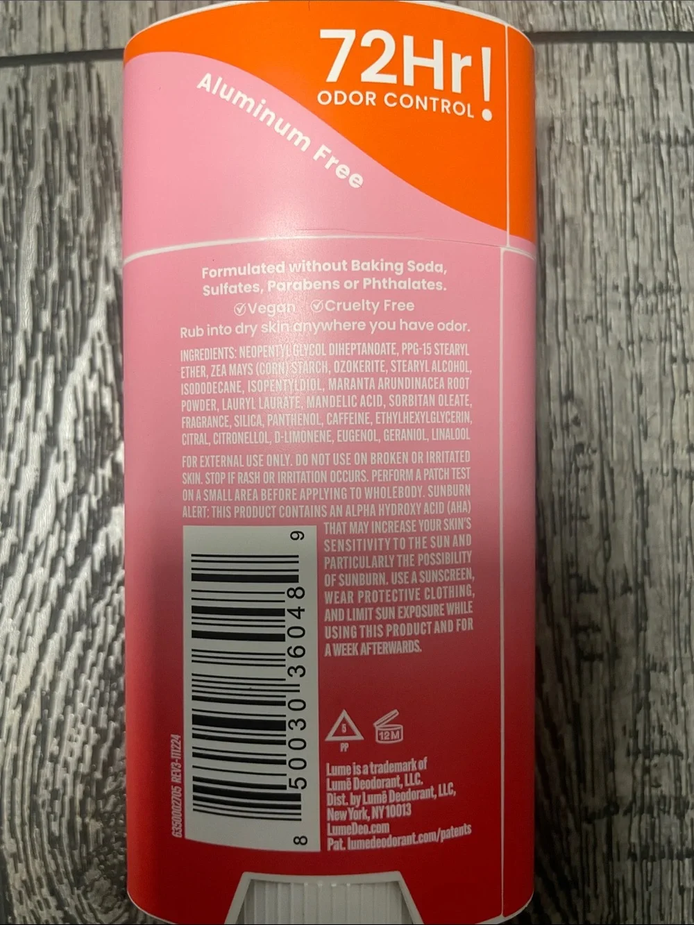 Lume Deodorant Stick - Peony Rose (Pink/Orange)